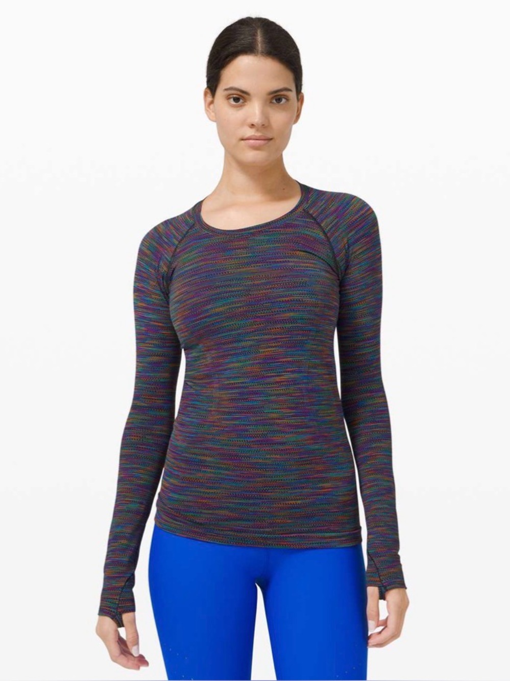Lululemon Swiftly Tech Long Sleeve 2.0 Black / Rainbow Rare Limited Edition 10